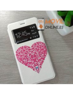 Funda de libro con dibujos para BQ Aquaris X5 Plus